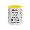 11oz Funny Icelandic Sheepdog Mug, Yellow, front view