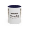 11oz Icelandic Sheepdog Latin Mug, Navy, front view
