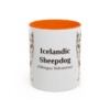 11oz Icelandic Sheepdog Latin Mug, Orange, front view