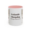 11oz Icelandic Sheepdog Latin Mug, Pink, front view