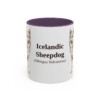 11oz Icelandic Sheepdog Latin Mug, Purple, front view