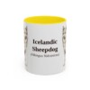 11oz Icelandic Sheepdog Latin Mug, Yellow, front view