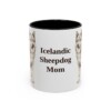 11oz Icelandic Sheepdog Dog Mom Mug, Black, front view
