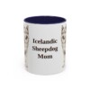 11oz Icelandic Sheepdog Dog Mom Mug, Navy, front view