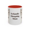 11oz Icelandic Sheepdog Dog Mom Mug, Red, front view