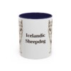 11oz Icelandic Sheepdog Mug, Navy, front view