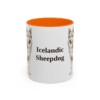 11oz Icelandic Sheepdog Mug, Orange, front view
