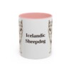 11oz Icelandic Sheepdog Mug, Pink, front view