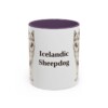 11oz Icelandic Sheepdog Mug, Purple, front view