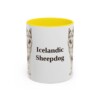 11oz Icelandic Sheepdog Mug, Yellow, front view