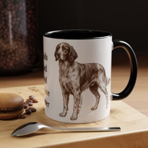 11oz Irish Red and White Setter Mug, Black, lifestyle photo