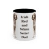 11oz Irish Red and White Setter Dog Dad Mug, Black, front view
