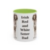 11oz Irish Red and White Setter Dog Dad Mug, Light Green, front view