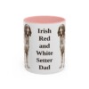 11oz Irish Red and White Setter Dog Dad Mug, Pink, front view
