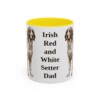 11oz Irish Red and White Setter Dog Dad Mug, Yellow, front view