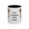 11oz Funny Irish Red and White Setter Mug, Black, front view