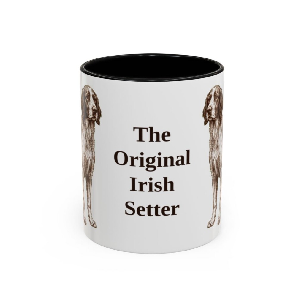11oz Funny Irish Red and White Setter Mug, Black, front view