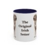 11oz Funny Irish Red and White Setter Mug, Navy, front view
