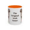 11oz Funny Irish Red and White Setter Mug, Orange, front view