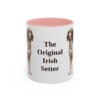 11oz Funny Irish Red and White Setter Mug, Pink, front view