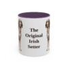 11oz Funny Irish Red and White Setter Mug, Purple, front view