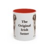 11oz Funny Irish Red and White Setter Mug, Red, front view