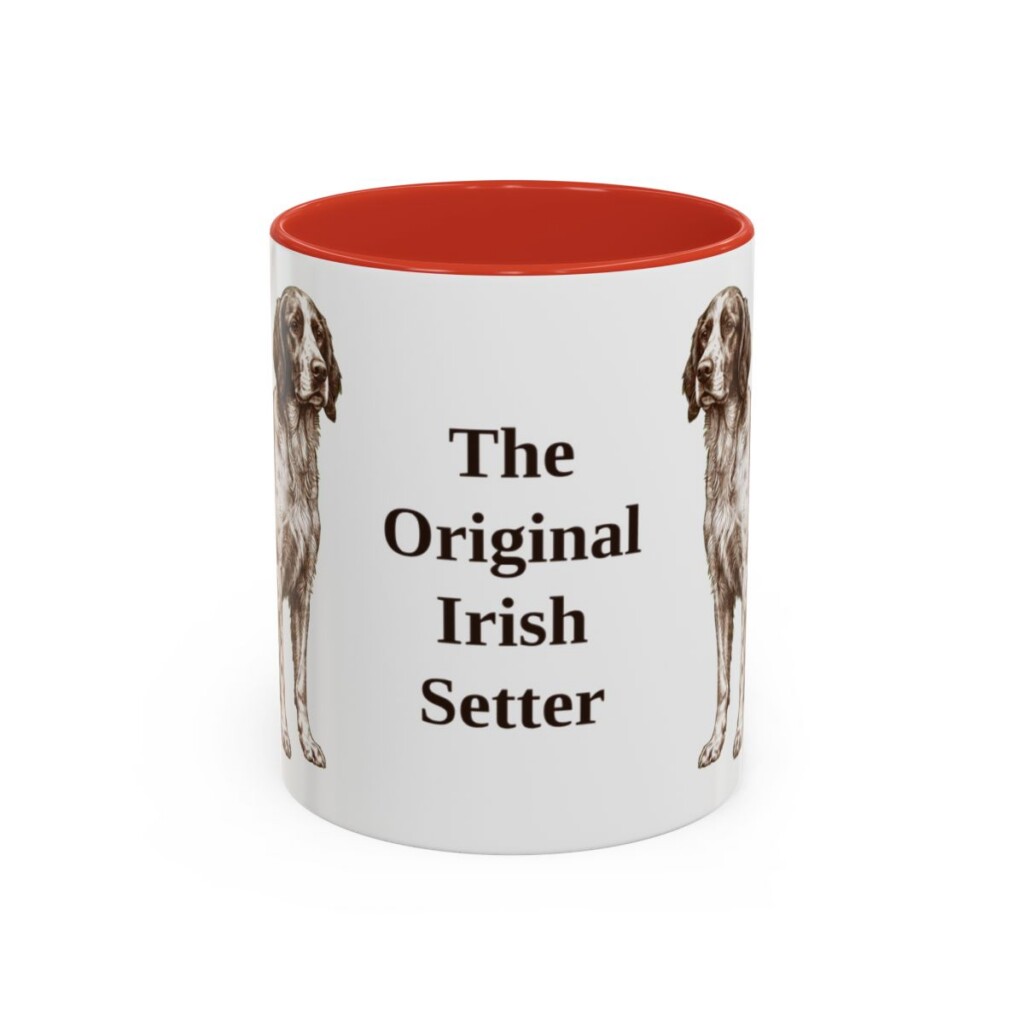11oz Funny Irish Red and White Setter Mug, Red, front view