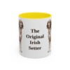 11oz Funny Irish Red and White Setter Mug, Yellow, front view