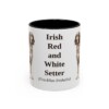 11oz Irish Red and White Setter Latin Mug, Black, front view