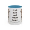 11oz Irish Red and White Setter Latin Mug, Light Blue, front view