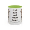 11oz Irish Red and White Setter Latin Mug, Light Green, front view