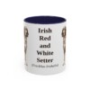 11oz Irish Red and White Setter Latin Mug, Navy, front view