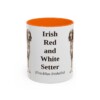 11oz Irish Red and White Setter Latin Mug, Orange, front view