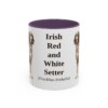 11oz Irish Red and White Setter Latin Mug, Purple, front view
