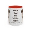 11oz Irish Red and White Setter Latin Mug, Red, front view
