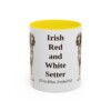 11oz Irish Red and White Setter Latin Mug, Yellow, front view