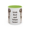 11oz-irish-red-and-white-setter-mug-light-green 11oz Irish Red and White Setter Mug, Light Green, front view