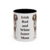 11oz Irish Red and White Setter Dog Mom Mug, Black, front view