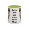 11oz Irish Red and White Setter Dog Mom Mug, Light Green, front view