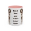 11oz Irish Red and White Setter Dog Mom Mug, Pink, front view