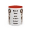 11oz Irish Red and White Setter Dog Mom Mug, Red, front view