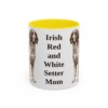 11oz Irish Red and White Setter Dog Mom Mug, Yellow, front view