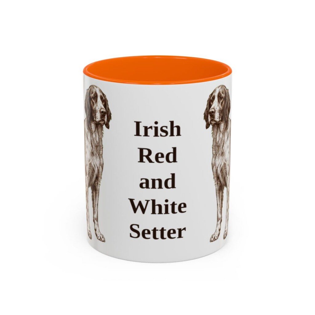 11oz-irish-red-and-white-setter-mug-orange 11oz Irish Red and White Setter Mug, Orange, front view