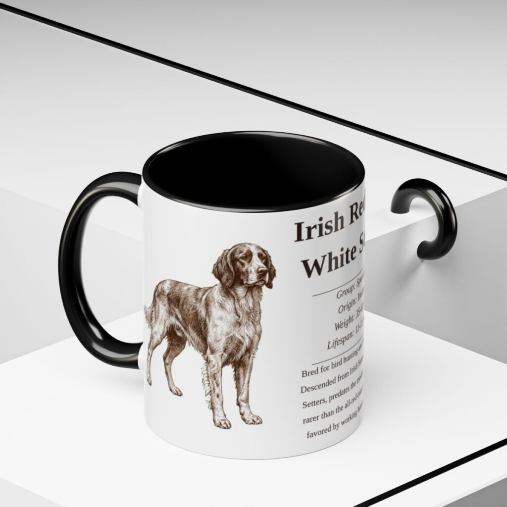 11oz Irish Red and White Setter Mug, Black, lifestyle photo