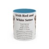11oz Irish Red and White Setter Mug, Light Blue, front view