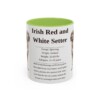 11oz Irish Red and White Setter Mug, Light Green, front view