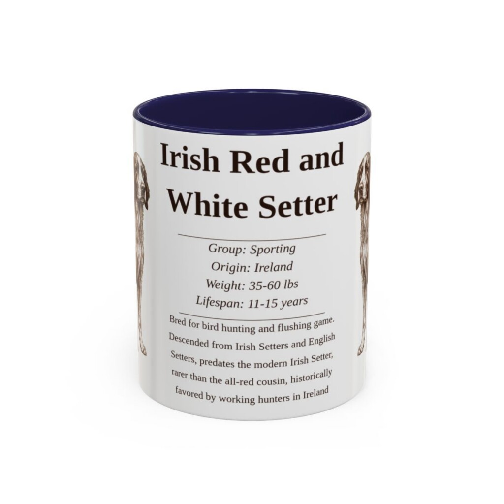11oz Irish Red and White Setter Mug, Navy, front view