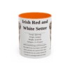 11oz Irish Red and White Setter Mug, Orange, front view