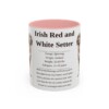 11oz Irish Red and White Setter Mug, Pink, front view