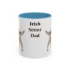 11oz Irish Setter Dog Dad Mug, Light Blue, front view
